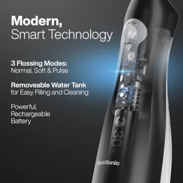 AquaSonic Aqua Flosser - Portable Rechargeable Water Flosser