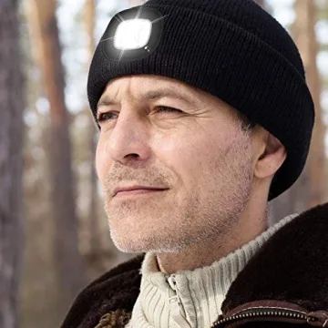 Etsfmoa USB Rechargeable Unisex Beanie with Light