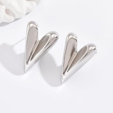 Follome 18K Gold Plated Heart Earrings for Women