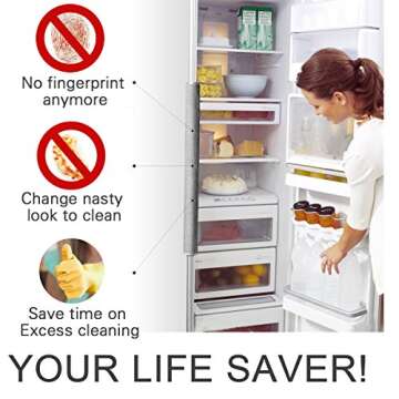 OUGAR8 Refrigerator Door Handle Covers Protective Electrical Kitchen Appliances Gloves Fridge Microwave Dishwasher Door Cloth Protector- Catches Drips,Smudges&Fingerprints Dust Covers (Gray Plush)