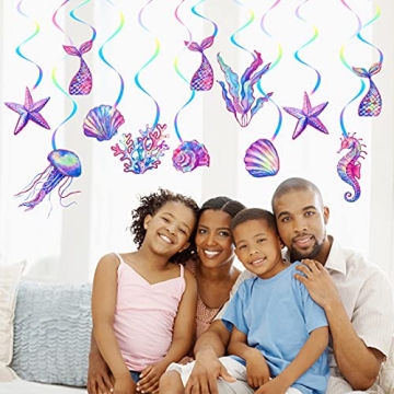 CANPA Mermaid Hanging Swirl Decorations for Parties