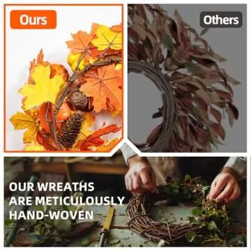 Buy Wchiou 20 Inch Fall Wreath for Stunning Autumn Decor
