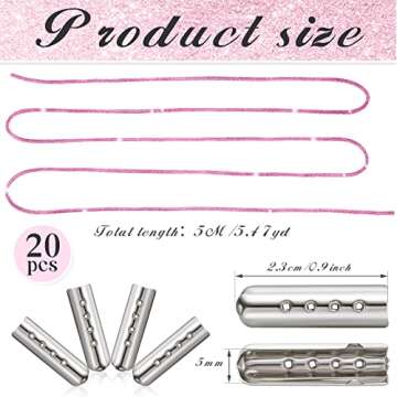 Rhinestone Shoe Laces: Bling Shoe Laces with Aglets in Pink - 5.47 Yards
