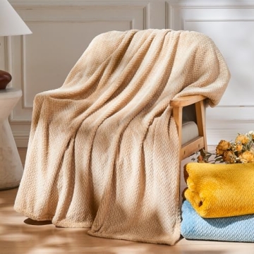 NEWCOSPLAY Premium Flannel Fleece Leaves Pattern Throw Blanket