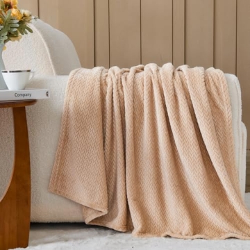 NEWCOSPLAY Premium Flannel Fleece Leaves Pattern Throw Blanket