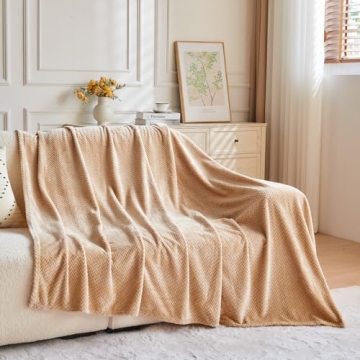 NEWCOSPLAY Premium Flannel Fleece Leaves Pattern Throw Blanket