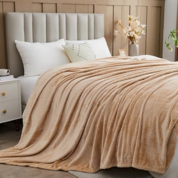 NEWCOSPLAY Premium Flannel Fleece Leaves Pattern Throw Blanket