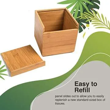 Stylish Bamboo Tissue Box Cover for Home & Office