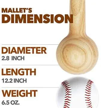 AliBall Baseball Glove Mallet, Quick Create Ball Shaped Pocket Softball Glove Mallet One Piece Solid Construction Mallet for Breaking in Glove