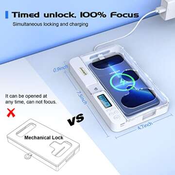 JOSTART Phone Lock Box with Timer, Timed Lock Box for 7" Cell Phone, Phone Jail with Timer to Help Reducing Screen Time | Break Free from Social Media/Games