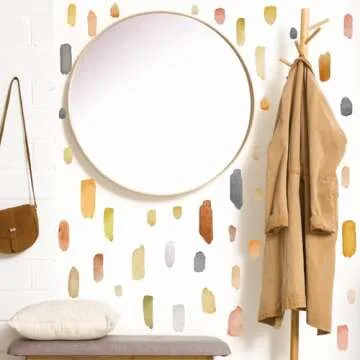 Boho Wall Stickers Peel and Stick Watercolor Wall Decals Brush Strokes Splatter Wall Decals Removable Abstract Wall Stickers Modern Boho Wall Decals for Nursery Bedroom Decor