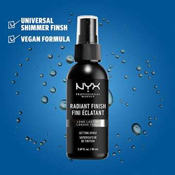 NYX PROFESSIONAL MAKEUP Makeup Setting Spray - Radiant Finish, Long-Lasting Face Mist with Micro Pea...