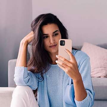 Cordking Designed for iPhone 12 Case - Premium Silicone Protection in Pinksand