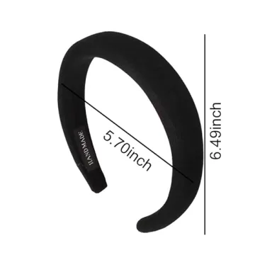 Stylish Black Padded Headband for Women and Girls