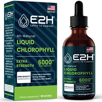 E2H Chlorophyll Liquid Drops - All-Natural Flavored Energy Booster, Immune System Support and Intern...