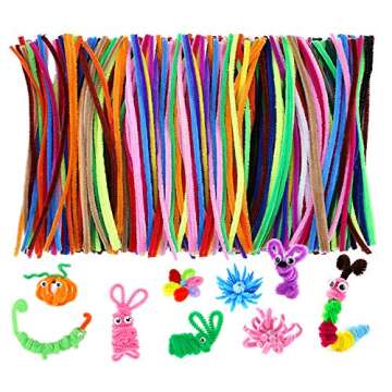 Caydo 200 Pieces Pipe Cleaners Craft Chenille Stems for DIY Art Creative Crafts Decorations (12 Inch x 6 mm)