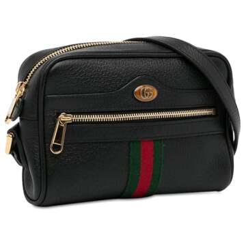 Gucci Black Ophidia Crossbody Bag GG Handbag Black Red Small Leather New