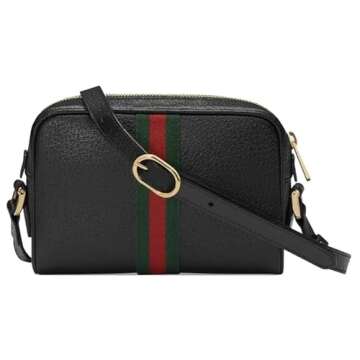 Gucci Black Ophidia Crossbody Bag GG Handbag Black Red Small Leather New