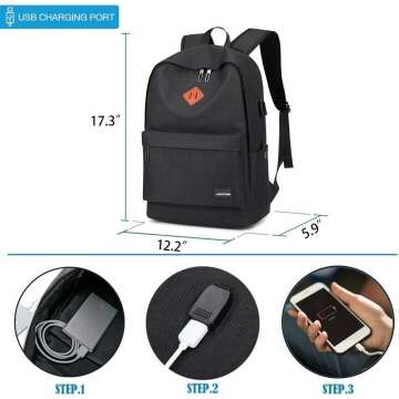 LACATTURA Laptop Backpack for Daily Use & Gym