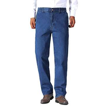 Soojun Men's Comfortable Elastic Waist Jeans for All Occasions