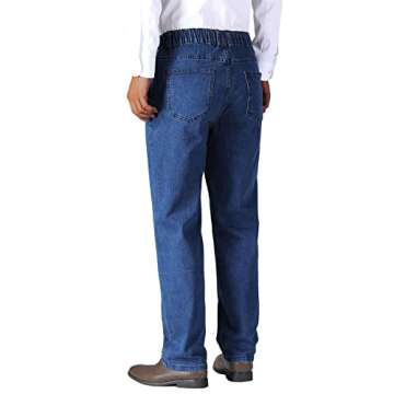 Soojun Men's Comfortable Elastic Waist Jeans for All Occasions