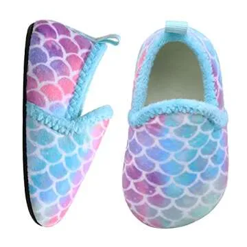 L-RUN Toddler Slippers for Boys Girl Kids Home Slippers Shoes Blue 6.5-7.5 Toddler=EU24-25