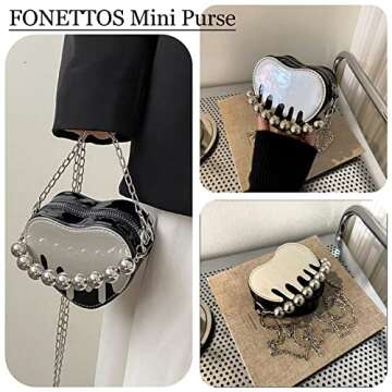 FONETTOS Mini Heart Shape Purse for Girls Stylish Accessory