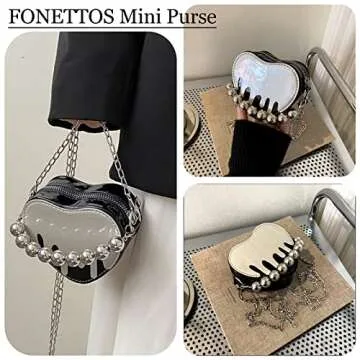 FONETTOS Mini Heart Shape Purse for Girls Stylish Accessory