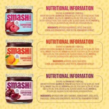 Chia Smash Jam Try Them All Variety Pack| Low-Calorie, No Sugar Added Keto Jam with Upcycled Fruit & Chia Seeds | Vegan, Paleo Superfood Spread (6 Jars)