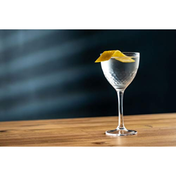 Amehla Hive Glass Honeycomb Nick & Nora Cocktail Glasses Set