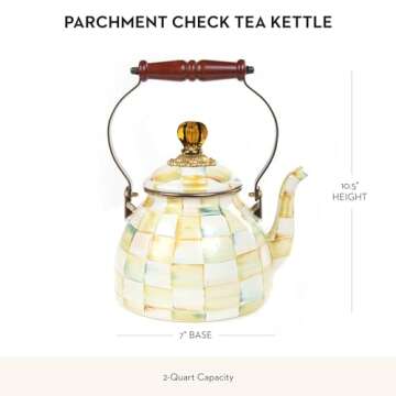 Charming 2-Quart MACKENZIE-CHILDS Tea Kettle for Stovetop