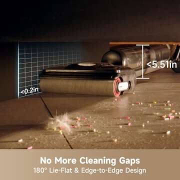 DREAME H12 Pro FlexReach Wet Dry Vacuum Cleaner, 0 Tangle Cordless Vacuum Mop All-in-One for Hard Floors, 180° Lie-Flat Floor Cleaner Machine with 194°F Hot Self-Cleaning, 50Mins Runtime