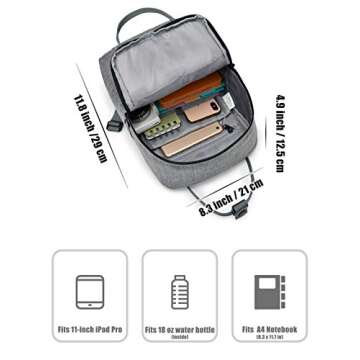 HotStyle BESTIE Mini Backpack Purse in Classic Grey - Stylish & Functional