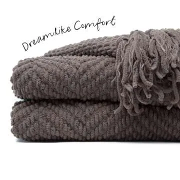 Cozy Chanasya Knit Throw Blanket with Tassels 50" x 65"