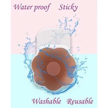 MSLO Lifting Nipple Covers Breast Petals Reusable Adhesive Invisible Bra Silicone Sticky Pasties Lift Wing for Women (2.6 inchs, Brown, 4)