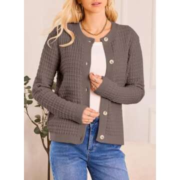 Dokotoo Women's Trendy Chunky Knit Cardigan for Fall