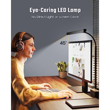Adjustable SUPERDANNY LED Desk Lamp with Eye-Care Technology