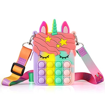 ATESSON Girl Toys Small Pop Purse,Unicorn Toys for Girls Age 4-6 Girls Purse,Fidget Toys Purses for ...