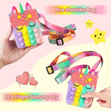 ATESSON Pop Purse - Unicorn Sensory Bag for Girls