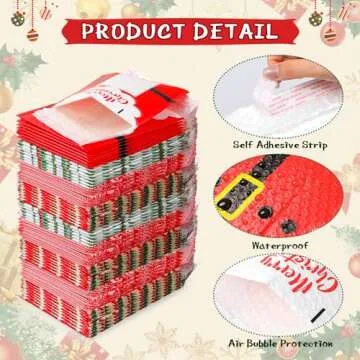 Cholemy 60 Pcs Christmas Bubble Mailers for Festive Shipping
