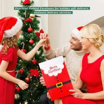 Cholemy 60 Pcs Christmas Bubble Mailers for Festive Shipping