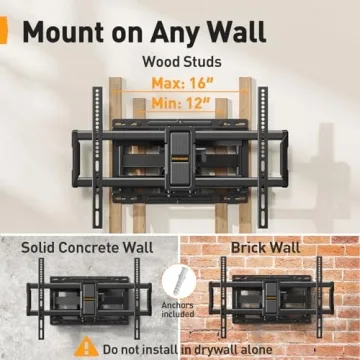 Full Motion TV Wall Mount for 40-86" Flat & Curved TVs