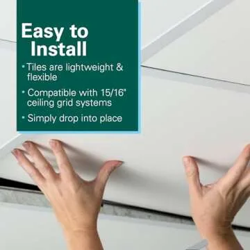 Ceiling Tiles - Waterproof, Fire-Rated PVC - 10 Pack