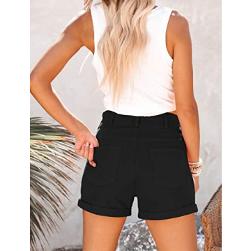 Hilltichu Women's High Waist Denim Shorts - Stylish Comfort