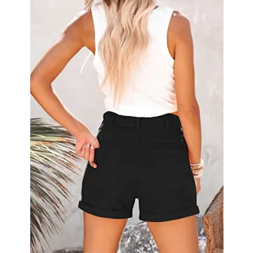 Hilltichu Women's High Waist Denim Shorts - Stylish Comfort