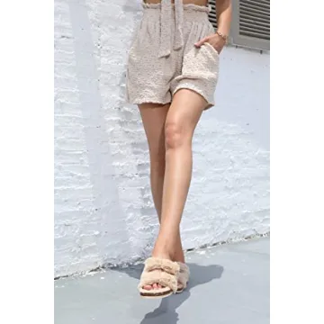 Cozy Faux Fur Open Toe Slipper Sandals for Women