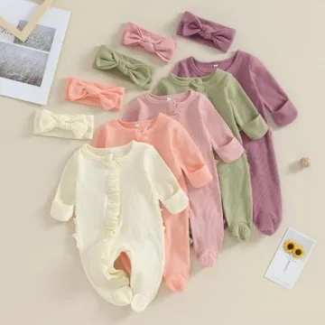 Ayalinggo Organic Cotton Ruffle Jumpsuit for Newborns