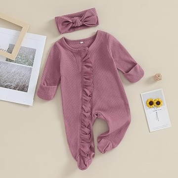Ayalinggo Organic Cotton Ruffle Jumpsuit for Newborns