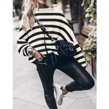 Womens Oversized Knitted Sweater - Casual Mock Neck Design