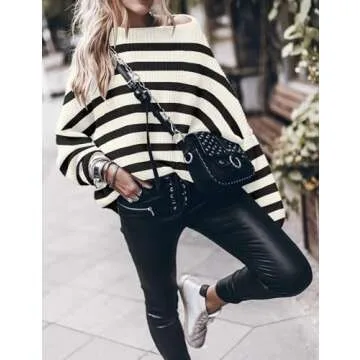 Womens Oversized Knitted Sweater - Casual Mock Neck Design